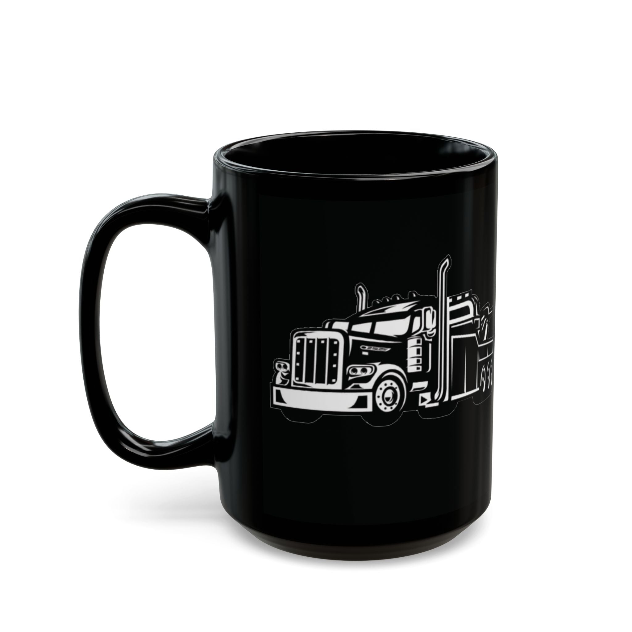 Battelini Black Mug - Classic Coffee Cup for Drivers, Perfect Gift for Holidays, Travel, and Work, 11oz or 15oz