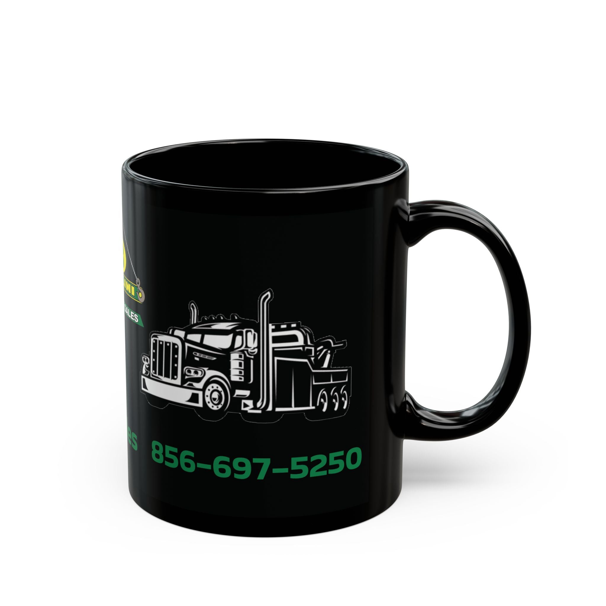 Battelini Trucker Black Mug - Classic Coffee Cup for Drivers, Perfect Gift for Holidays, Travel, and Work, 11oz or 15oz