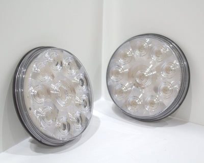 4" Red Stop and Turn Light Clear Lens; 10 Diodes