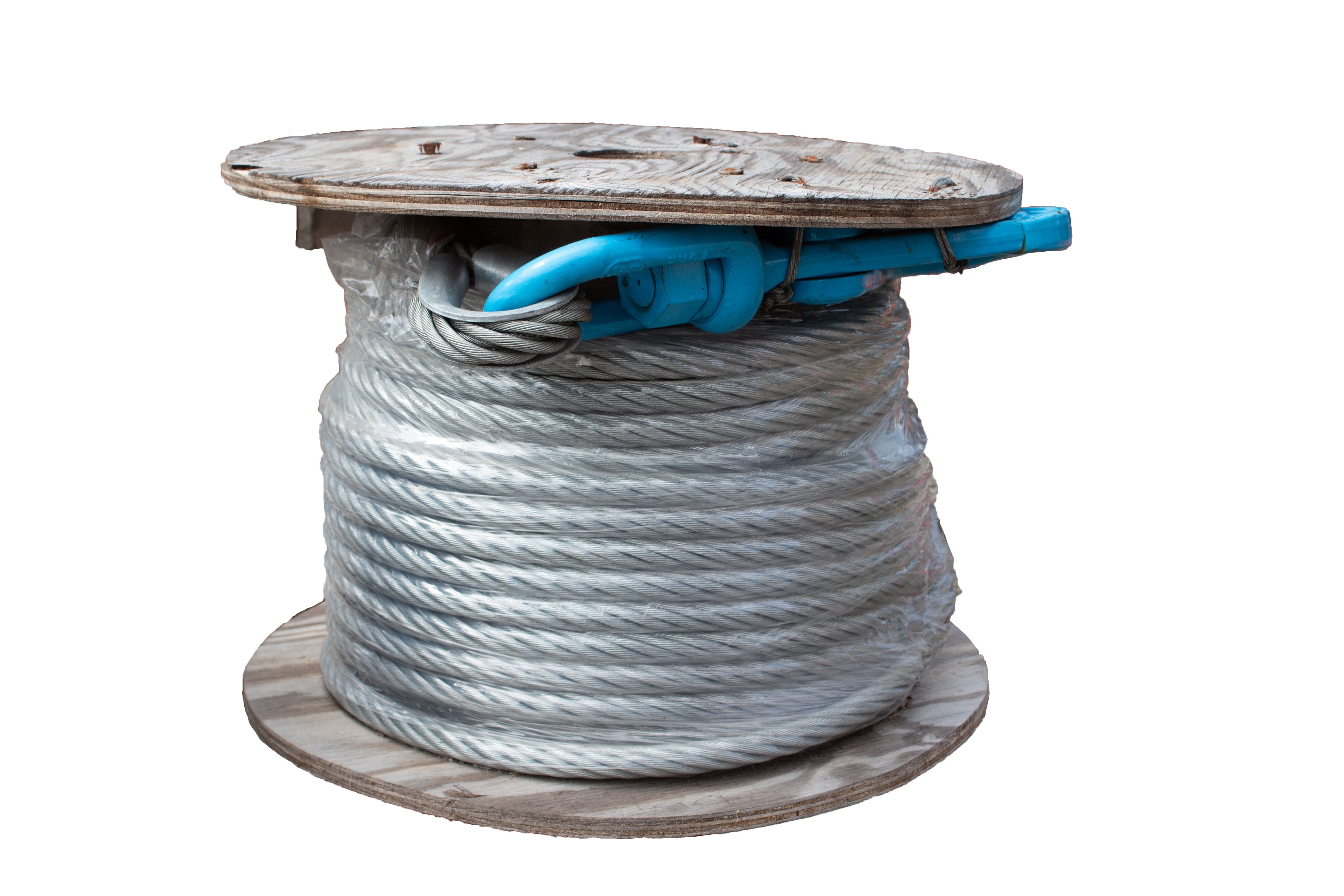 7/8" X 200' Galvanized Wire Rope w/ 11T Self Lock Swivel Hook | Towing Parts in NJ