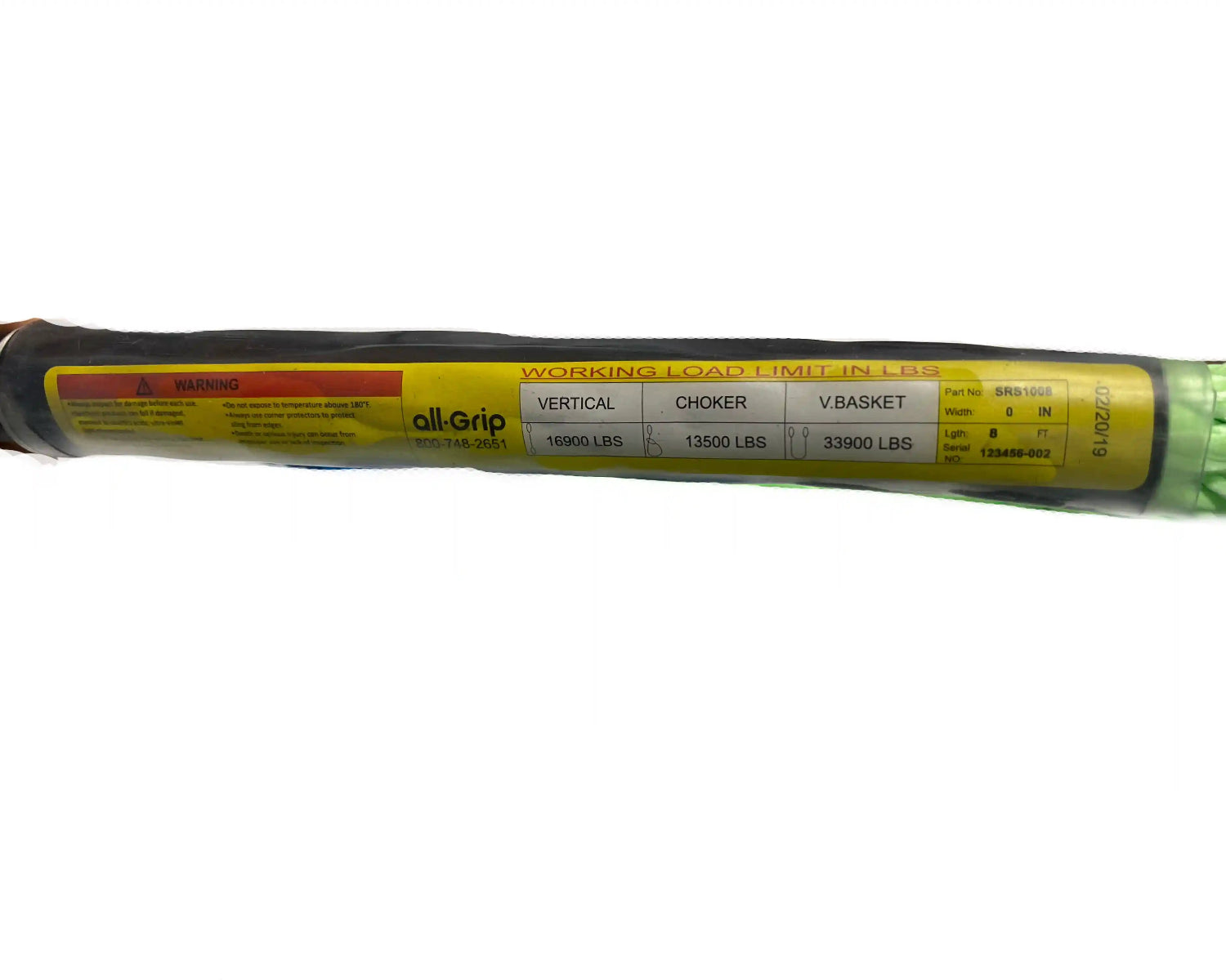 all-grip endless loop synthetic sling working load limits on the label