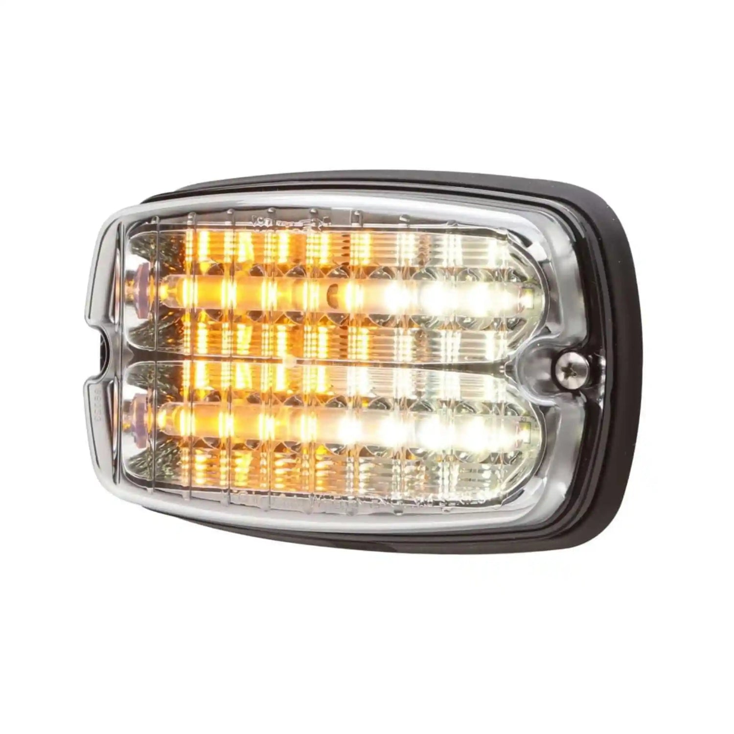 whelen m series linear split color LED strobe light - amber/white
