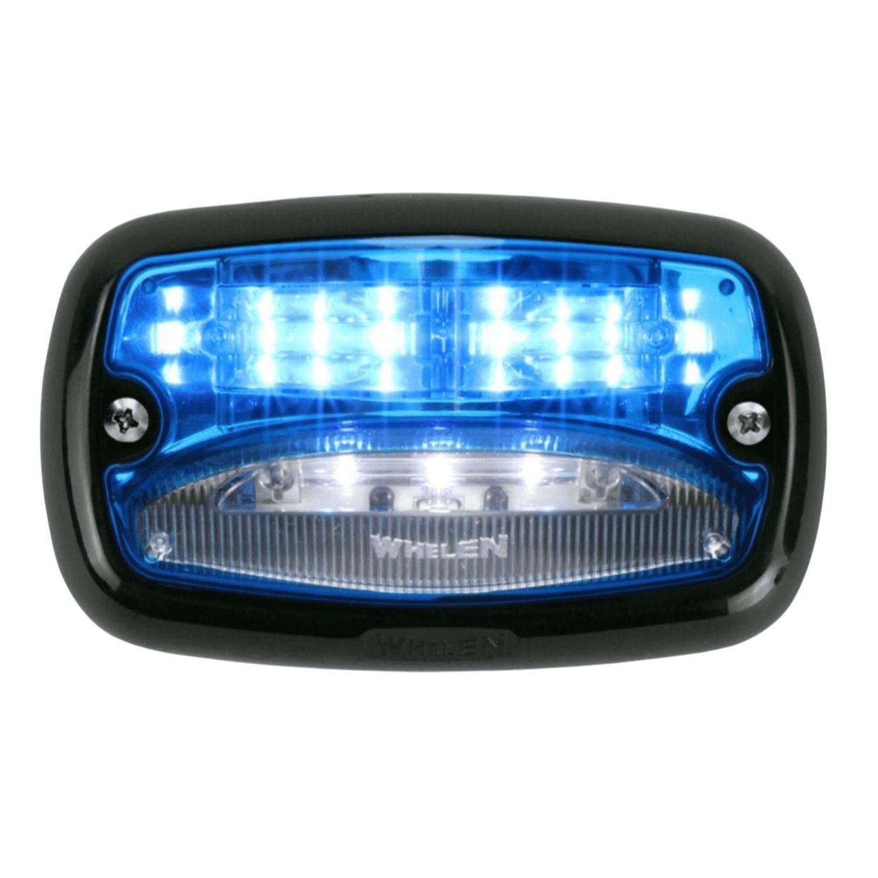 Blue/ white LED strobe/perimeter combo light with black bezel - #M4V2BC