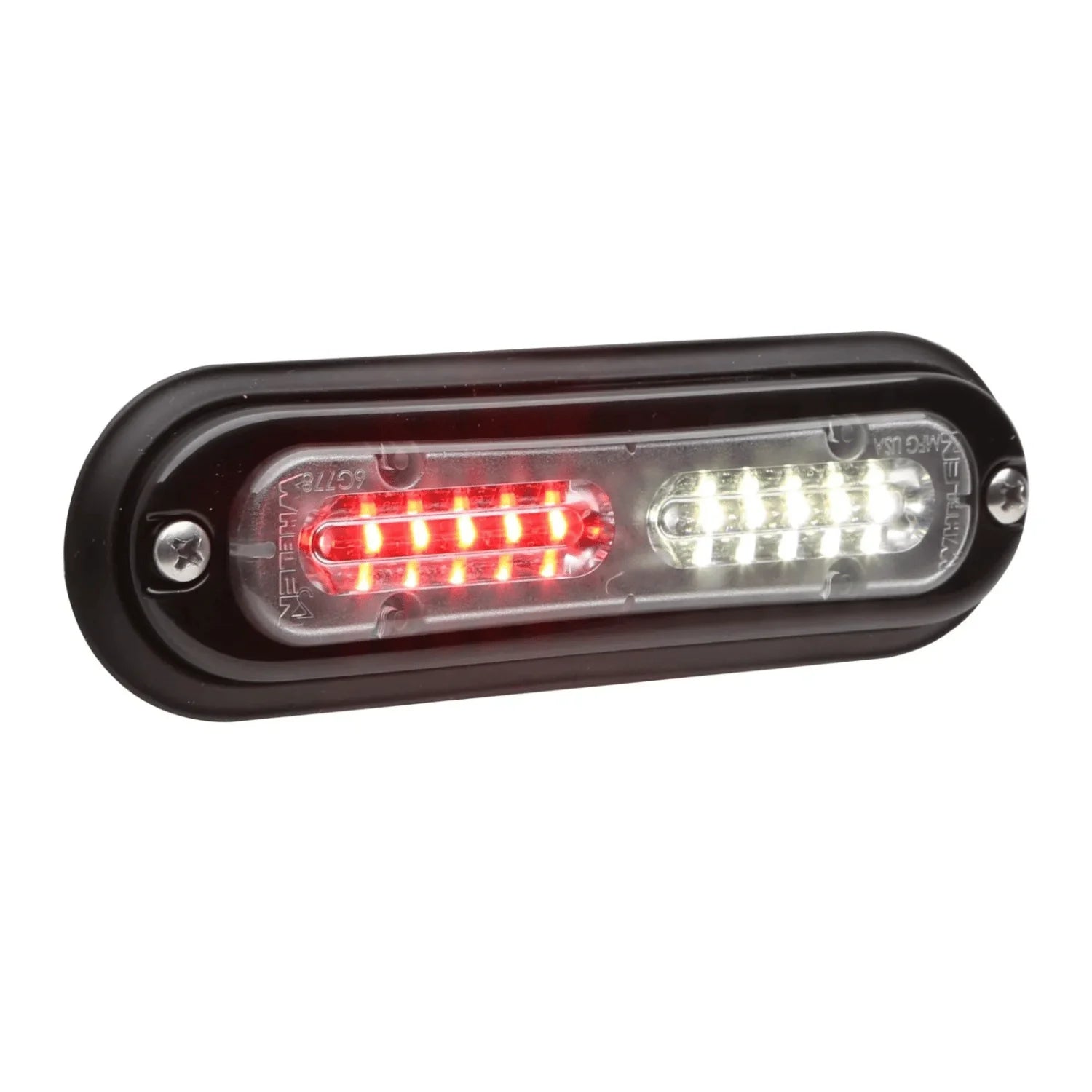 red/white whelen t-series ion linear split color led lightheads - emergency and warning lights