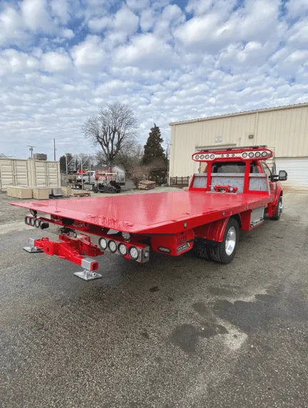 red NRC 10TB Car Carrier Tow Truck built by Battelini Wrecker Sales