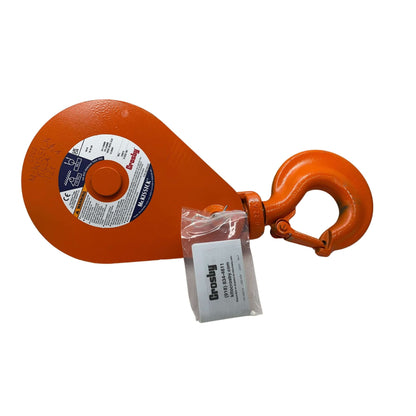 10" 12 ton snatch block with hook - crosby snatch block w/ hook - rigging 