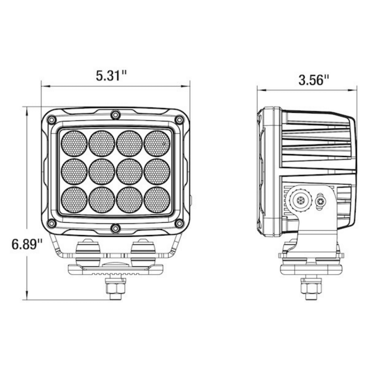 Buyers Products ultra bright 5.5 inch led flood work light dimensions - #1492226