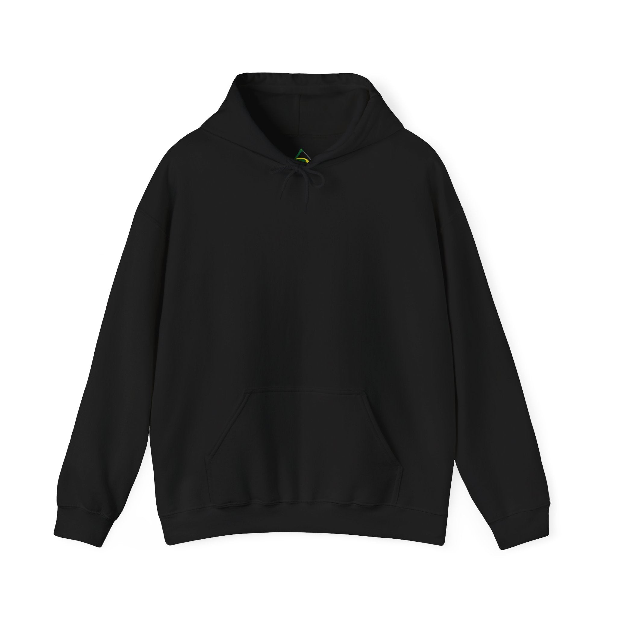 Plain black SDMO Towing Hoodie in unisex heavy blend, made for comfort and warmth with a spacious front pocket and matching drawstring.