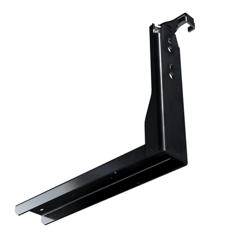 Angled view of 18-1/2'' Quick Mount bracket showing low-profile design and durable steel construction for truck toolbox mounting.