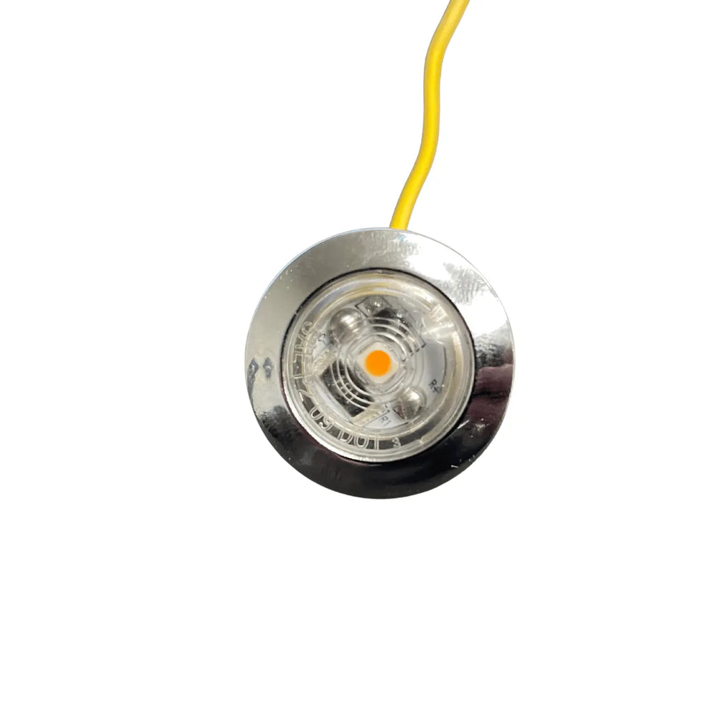 Single Diode 3/4 Inch Amber LED Light with Chrome Bezel