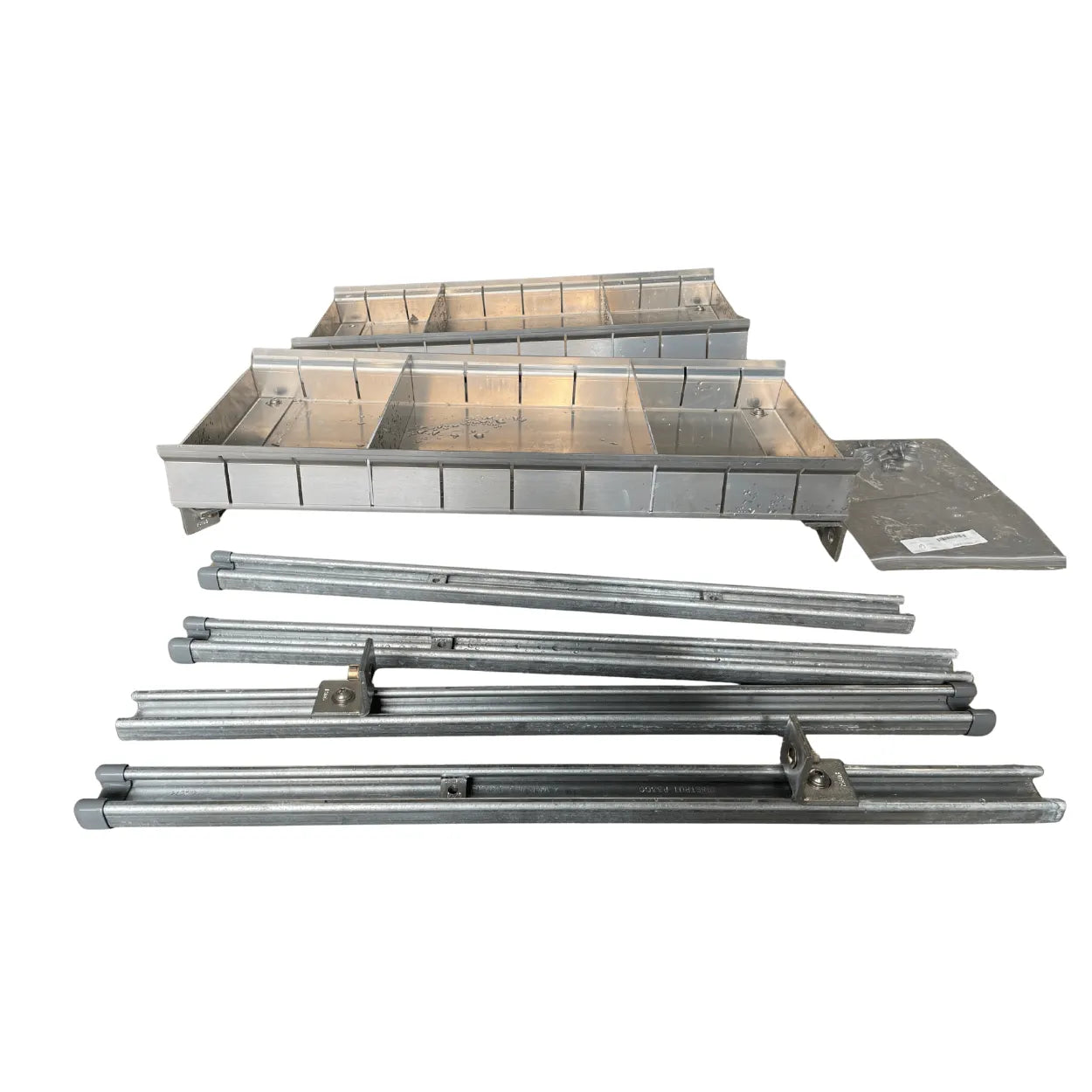 2 aluminum adjustable toolbox shelves for NRC wreckers and rotators