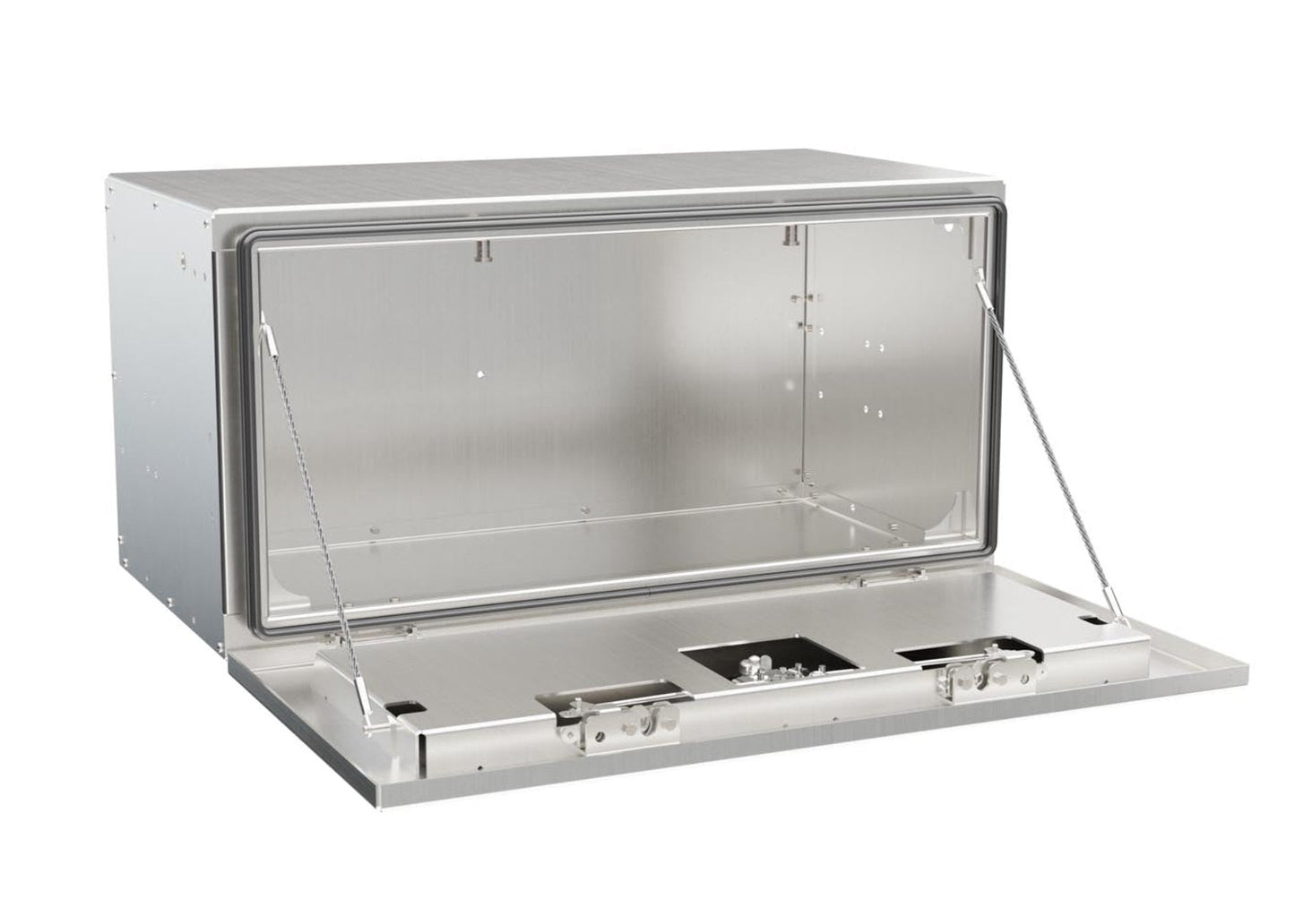 Top-quality In the Ditch tow truck tool boxes: premium 36" aluminum underbody toolbox, durable, 400lbs-rated door as step