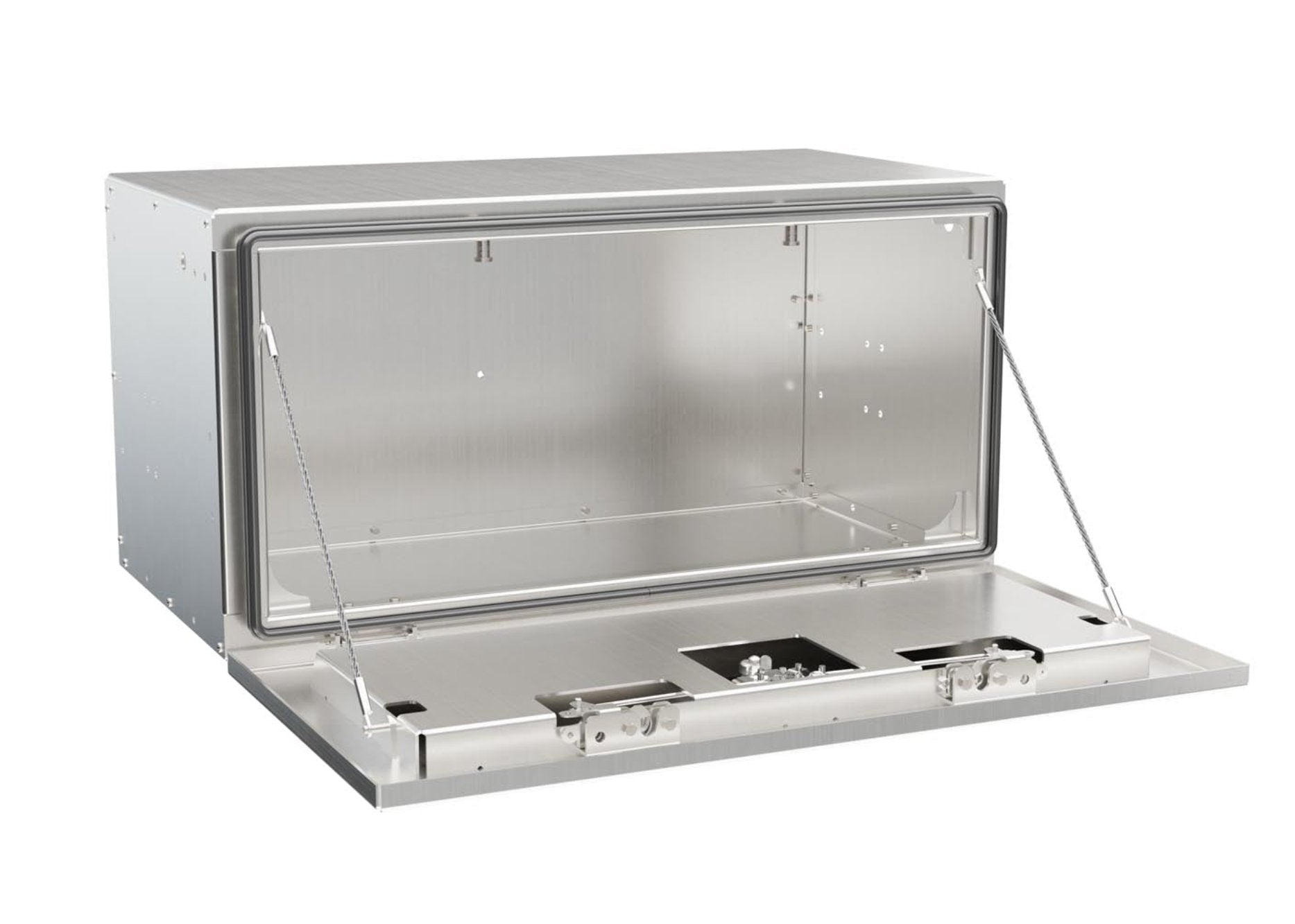 Top-quality In the Ditch tow truck tool boxes: premium 36" aluminum underbody toolbox, durable, 400lbs-rated door as step