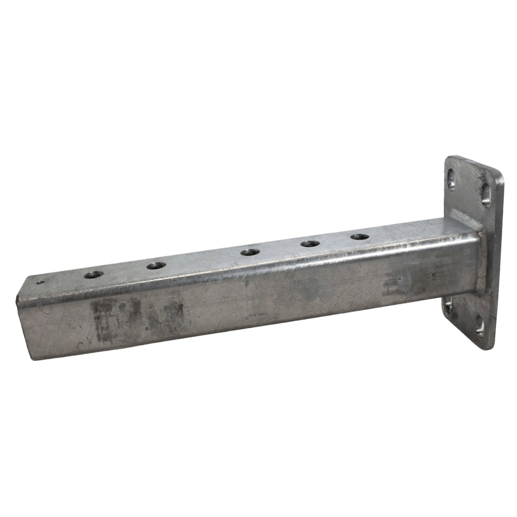Bolt-on receiver hanger for storing swivel adapters and stabilizer grips used for towing and recovery