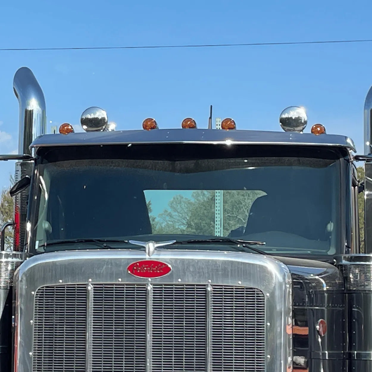 R73-6056 Stainless Steel Sunvisor for Peterbilt 589