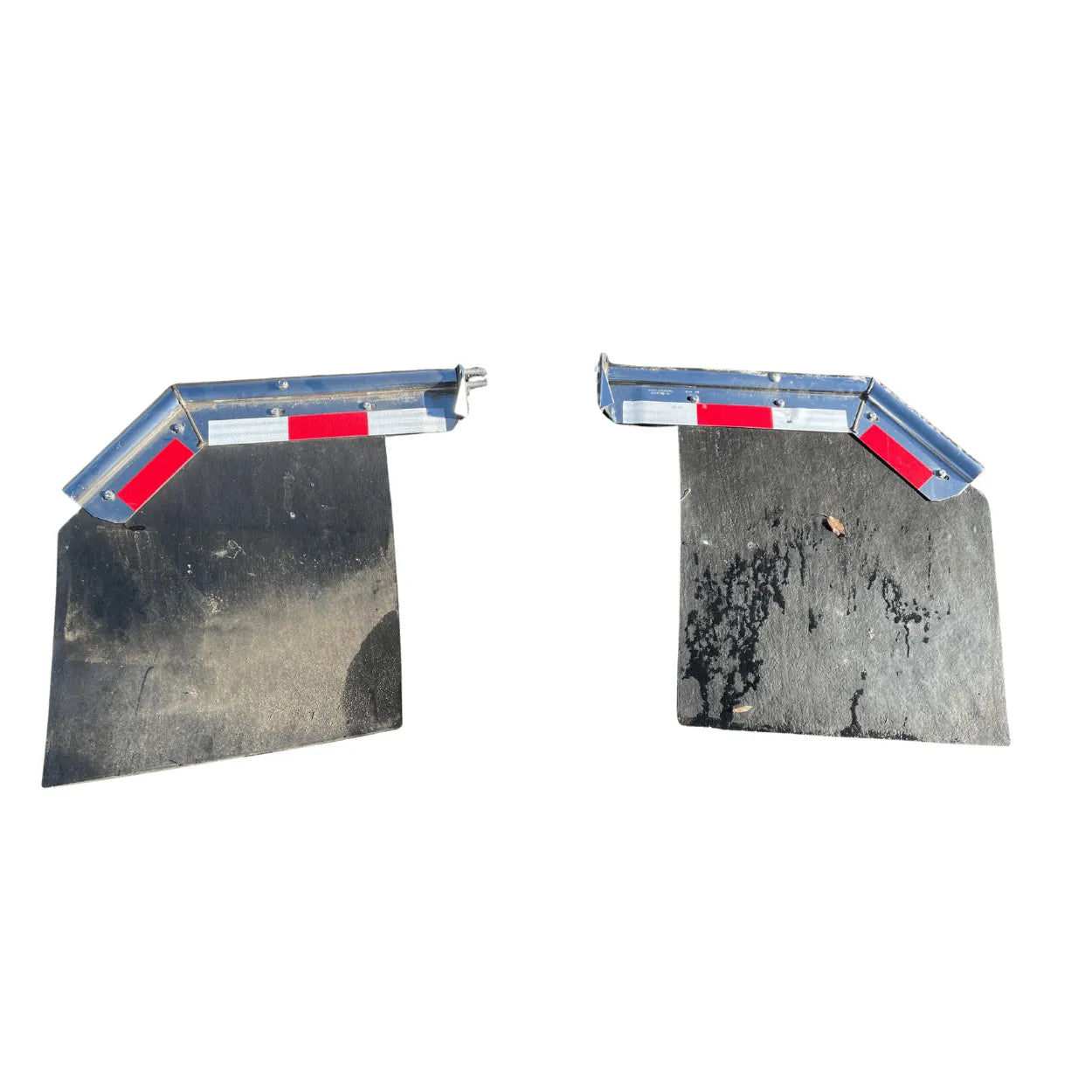 Mudflap Hanger for Semi Trucks 30" Chrome Set w/ Angled Reflectors