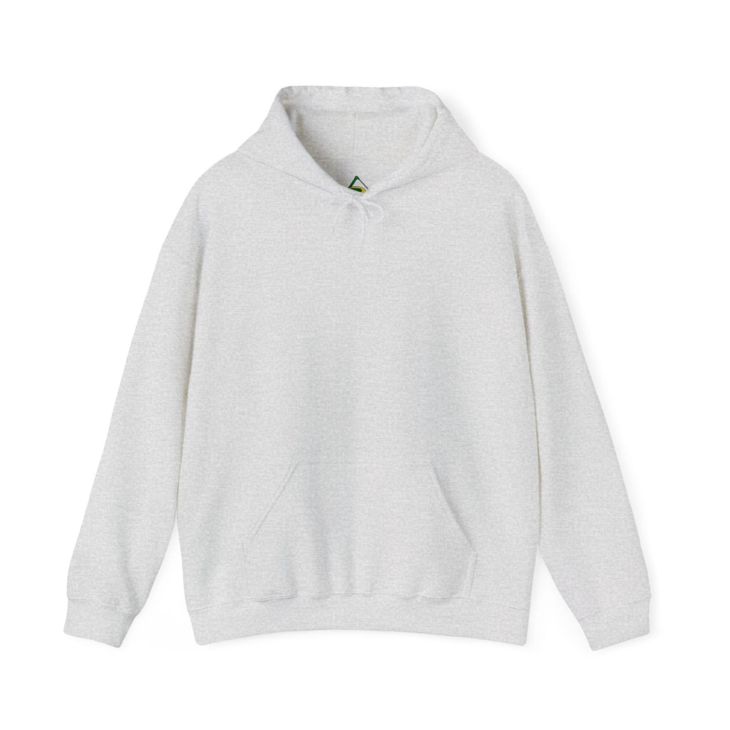 Plain light gray SDMO Towing Hoodie in unisex heavy blend style, featuring soft cotton-polyester fabric and front kangaroo pocket.