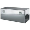 Polished Bawer underbody toolbox with lockable T-handles and gas struts