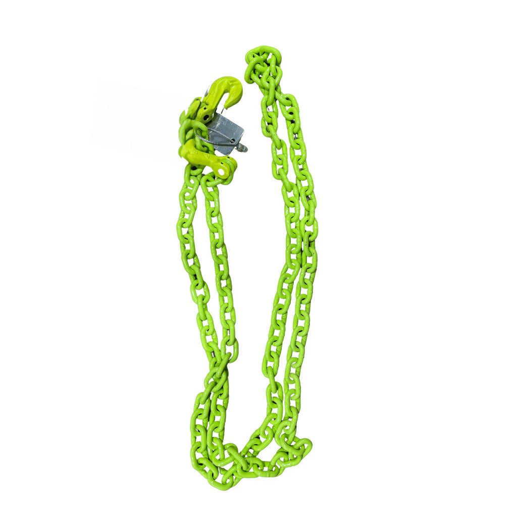 5/16" x 10' Hi-Vis G100 Lifting chain with grab hooks on both ends