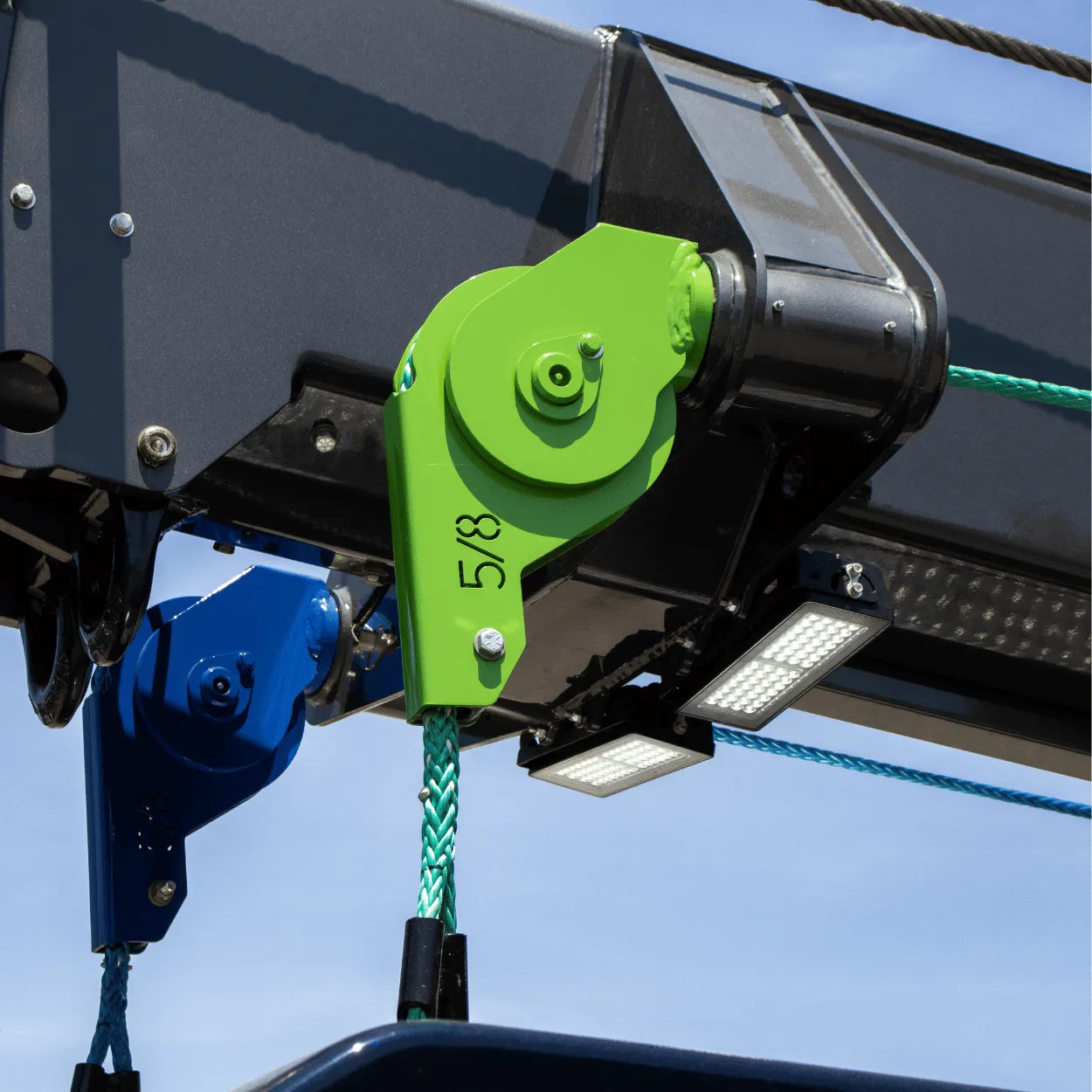 5/8 inch sheave head for winch cables on an NRC wrecker truck