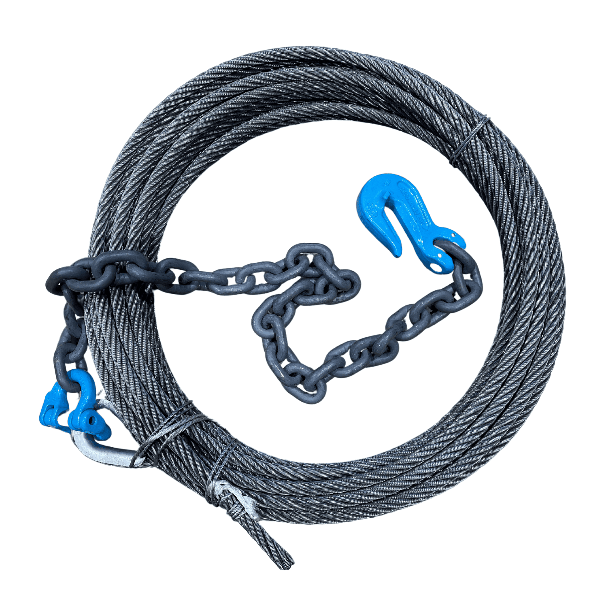 cable with 4ft chain and grab hook on one end