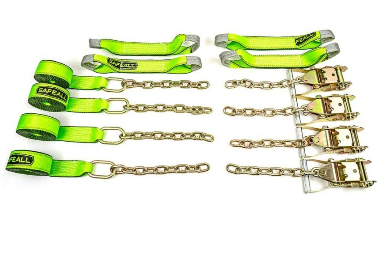 8 point tie down straps with chain end