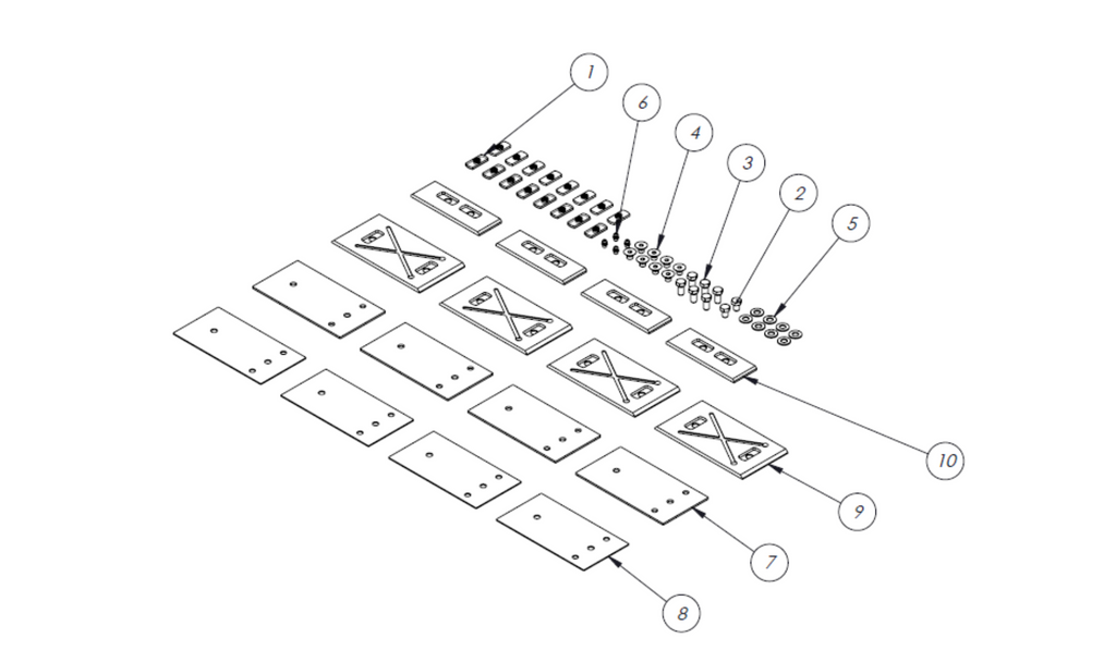 Axle-lift wear pads kit (Euro 3 stages) - repair parts