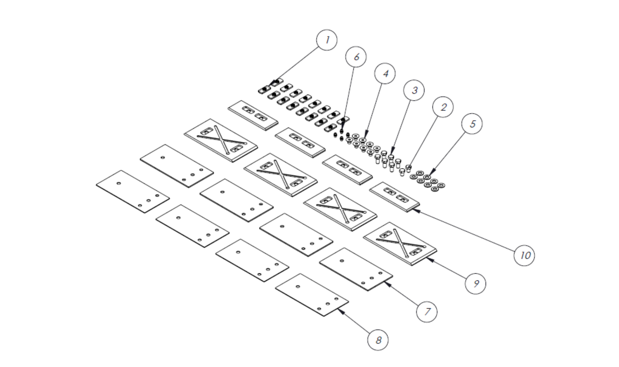 Axle-lift wear pads kit (Euro 3 stages) - repair parts