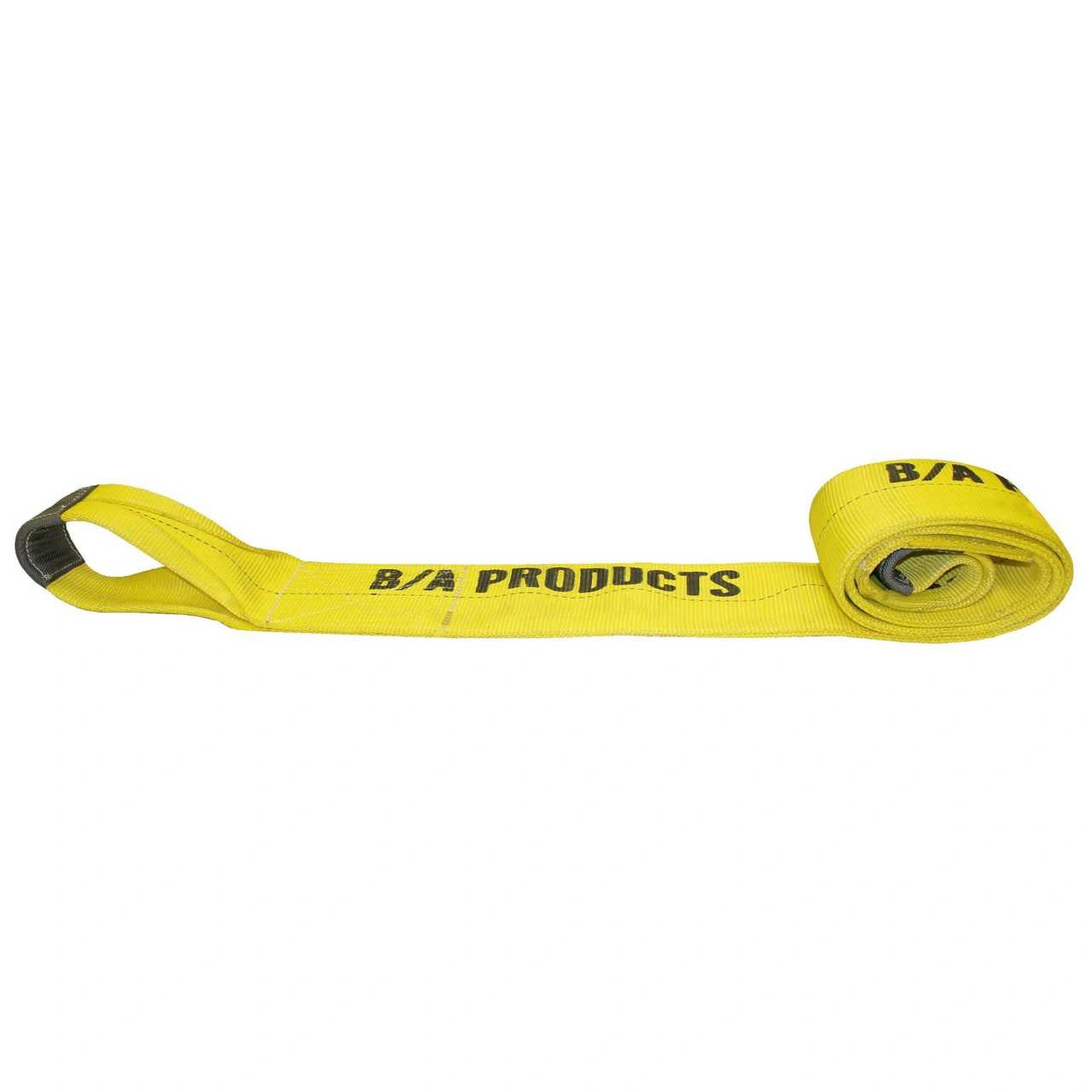 Yellow strap with 'B/A Products' branding on a white background