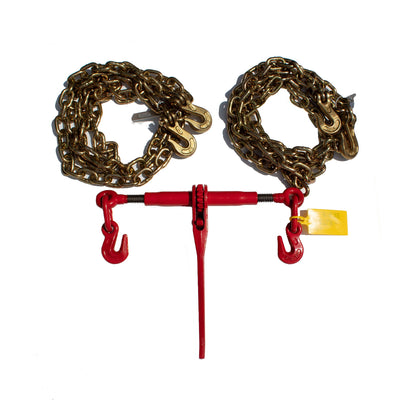 5/16-3/8 safeall ratchet binder and two grade 70 transport binder chains - cargo control kit