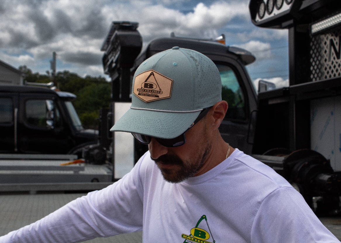 performance trucker hat for tow truck drivers made by Battelini