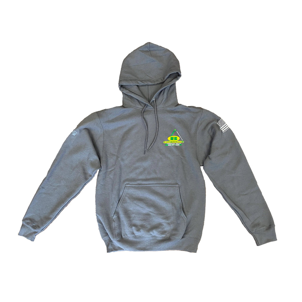battelini charcoal tow truck hooded sweatshirt