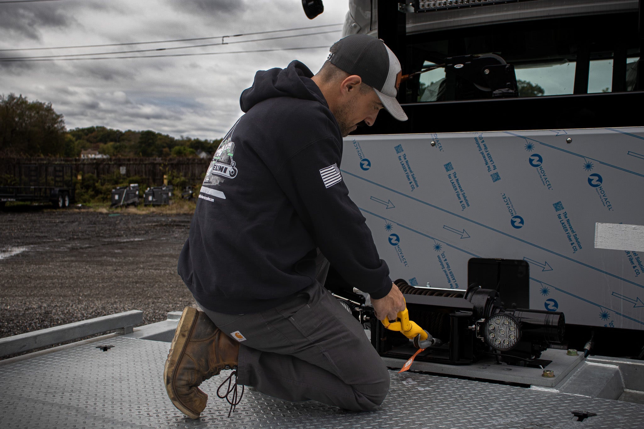 Battelini Trucking Hoodie Sweatshirt - Black