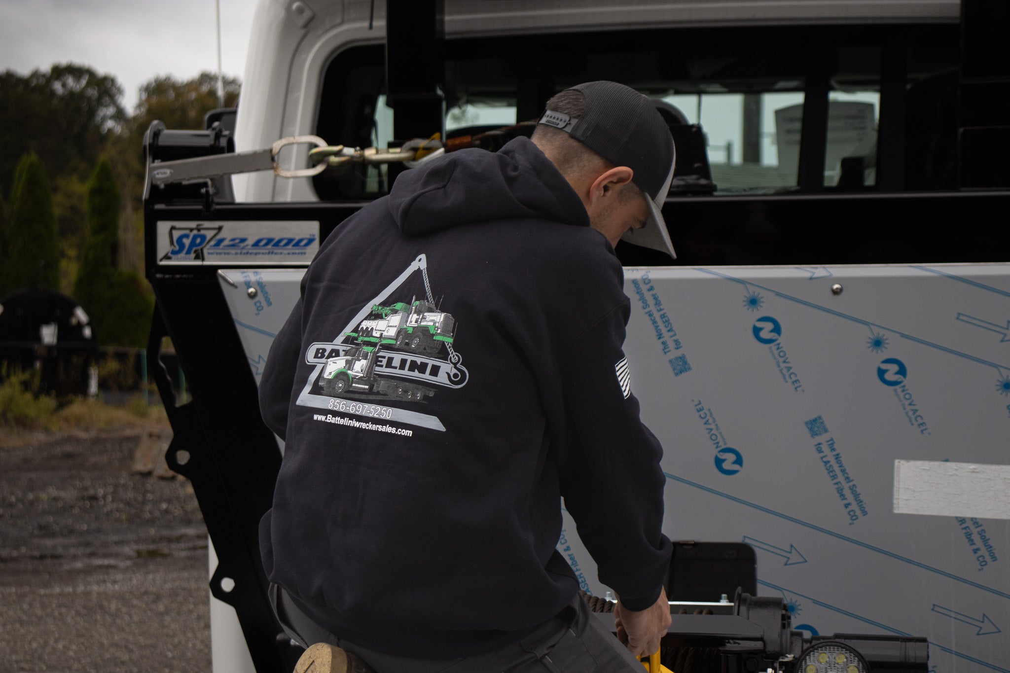 Battelini Trucking Hoodie Sweatshirt - Black