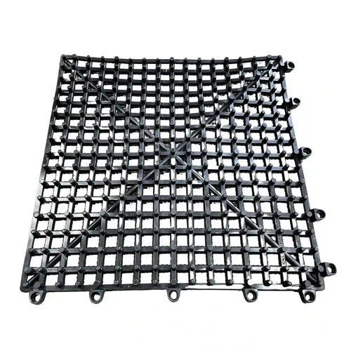 black dri-dek tile. used inside of toolboxes and top trays to protect toolboxes and provide drainage
