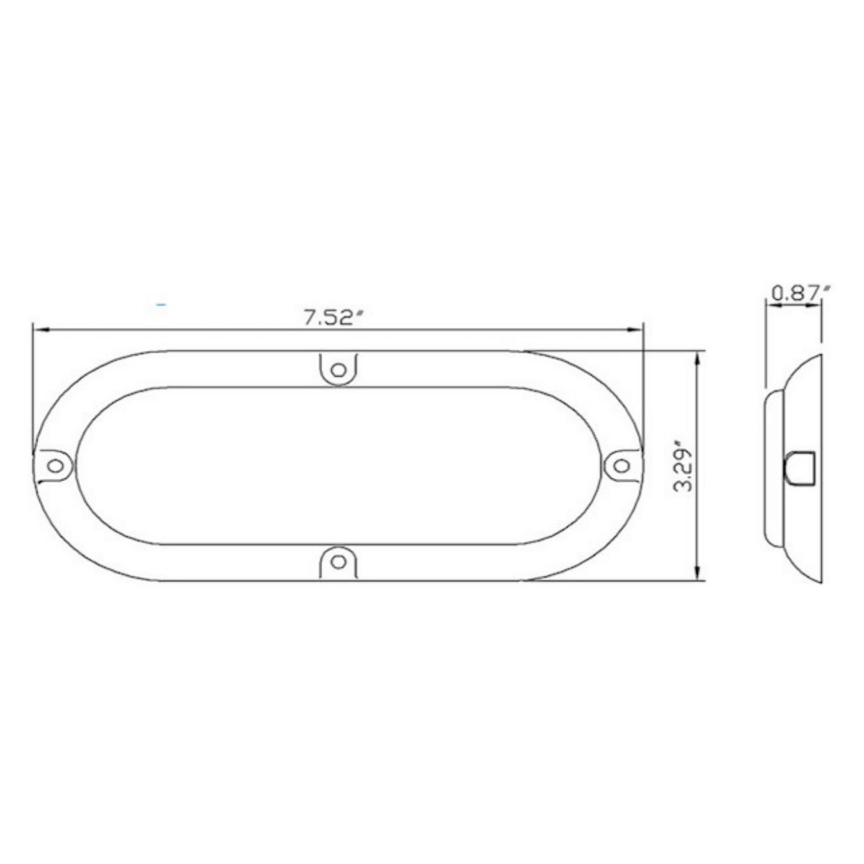 Buyers 6 Inch Hardwired Surface Mount Oval Stop/Turn/Tail Light Kit with 10 LEDs dimensions - #5626552