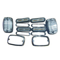 Carrier strobe hood package for semi trucks - 2 m-series and 4 t-series LED strobe lights with bezels