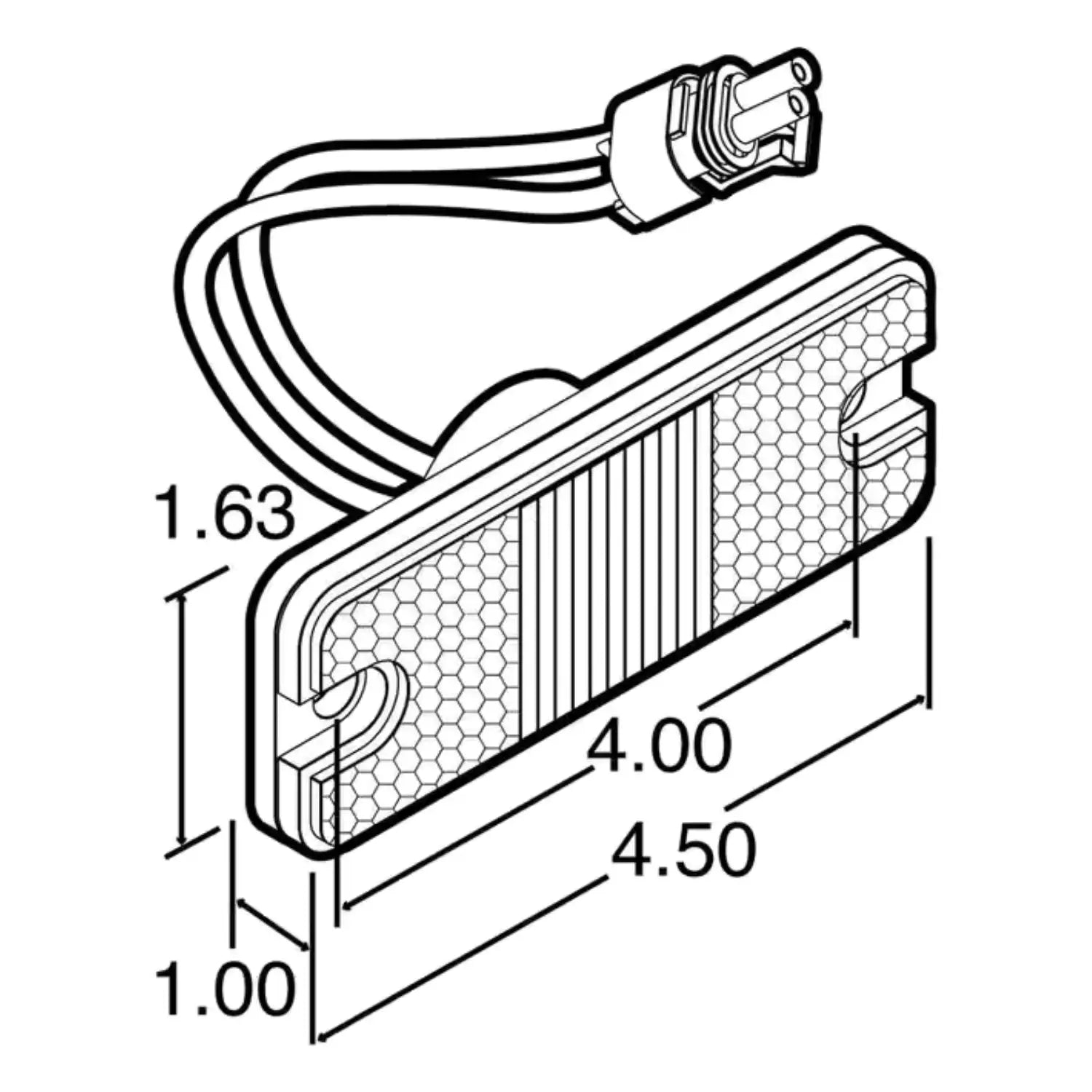 Truck-Lite rectangle led marker clearance light for trailers and semi trucks - 18070Y