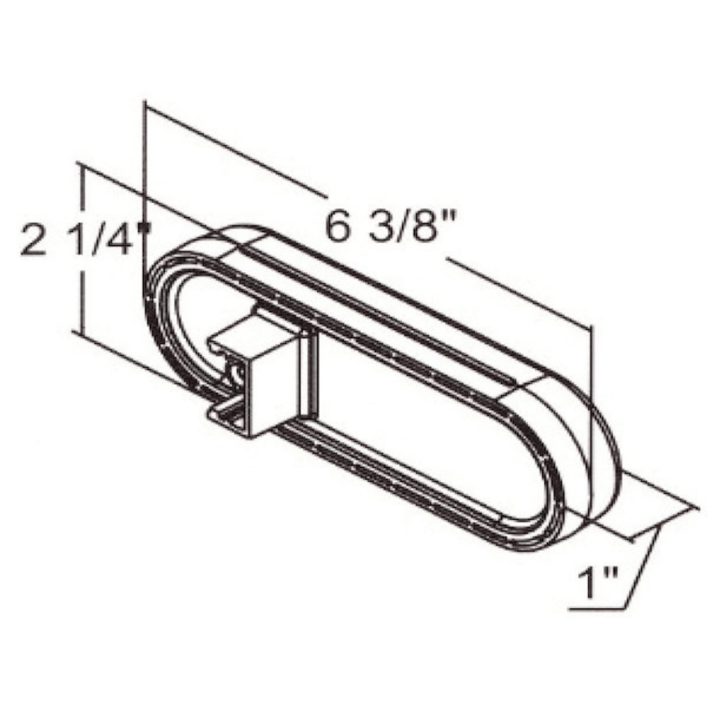 Dimensions for 6 Inch Oval STT LED Tail Light - 5626510