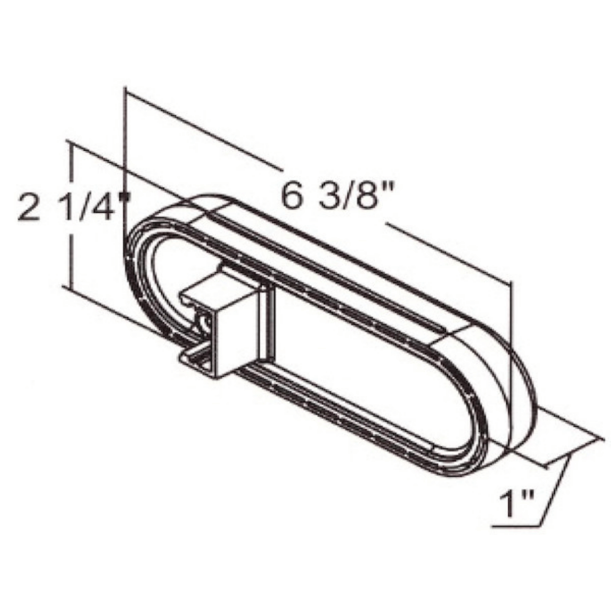 Dimensions for 6 Inch Oval STT LED Tail Light - 5626510