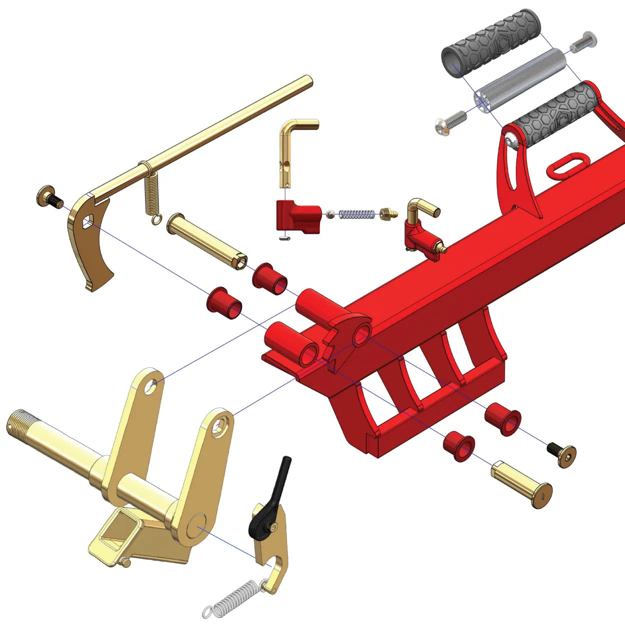 exploded view of the G7X super dolly made by collins dollies - HSD-G7X