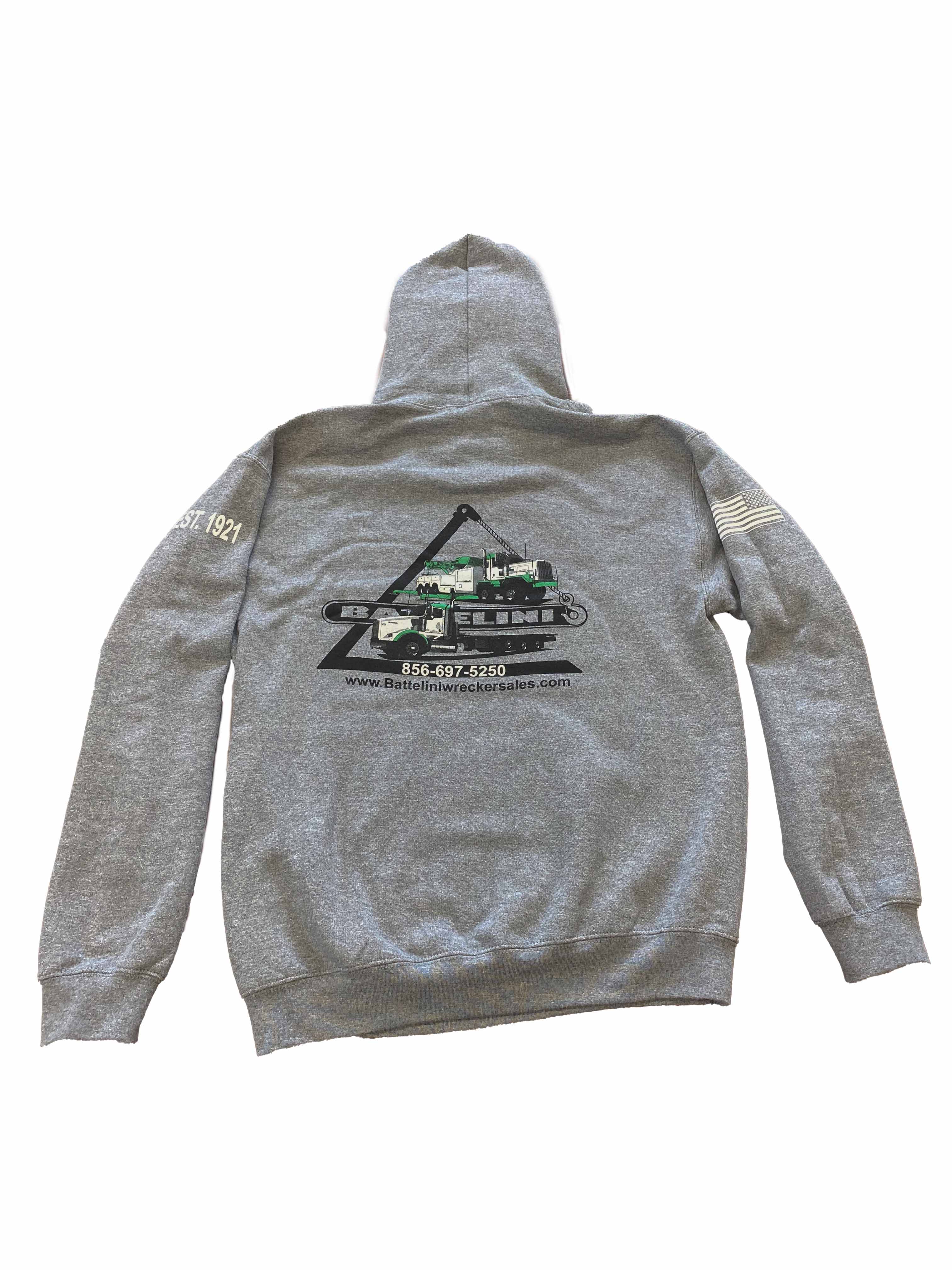 Battelini Trucking Hoodie Sweatshirt - Graphite Heather