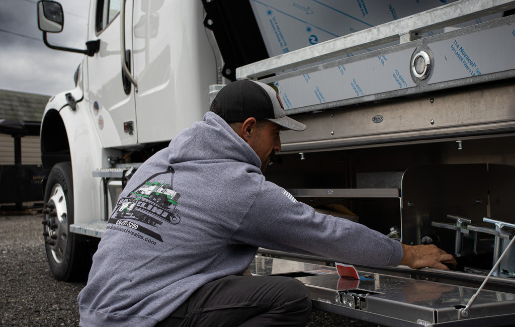 Battelini Trucking Hoodie Sweatshirt - Graphite Heather