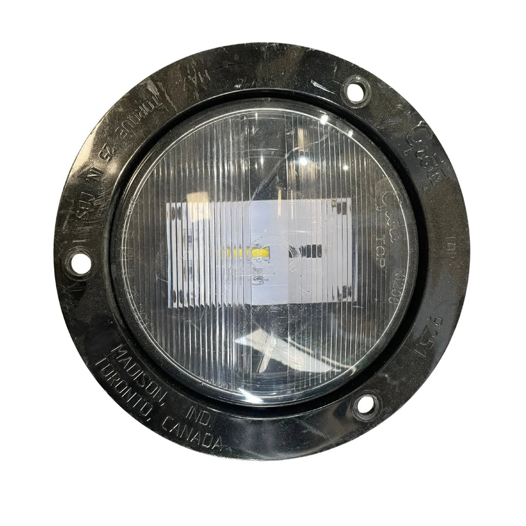 Grote 62091 SuperNova NexGen 4 inch LED back-up light, front view of clear lens with LED board and black flange
