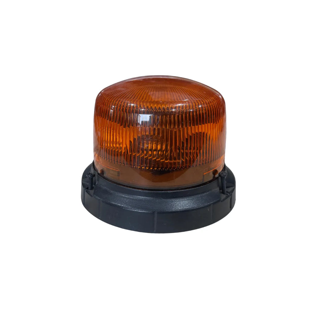 Compact fixed-mount LED warning beacon w/ 360° double-flash amber signal for tow trucks, rollbacks, and utility vehicles.