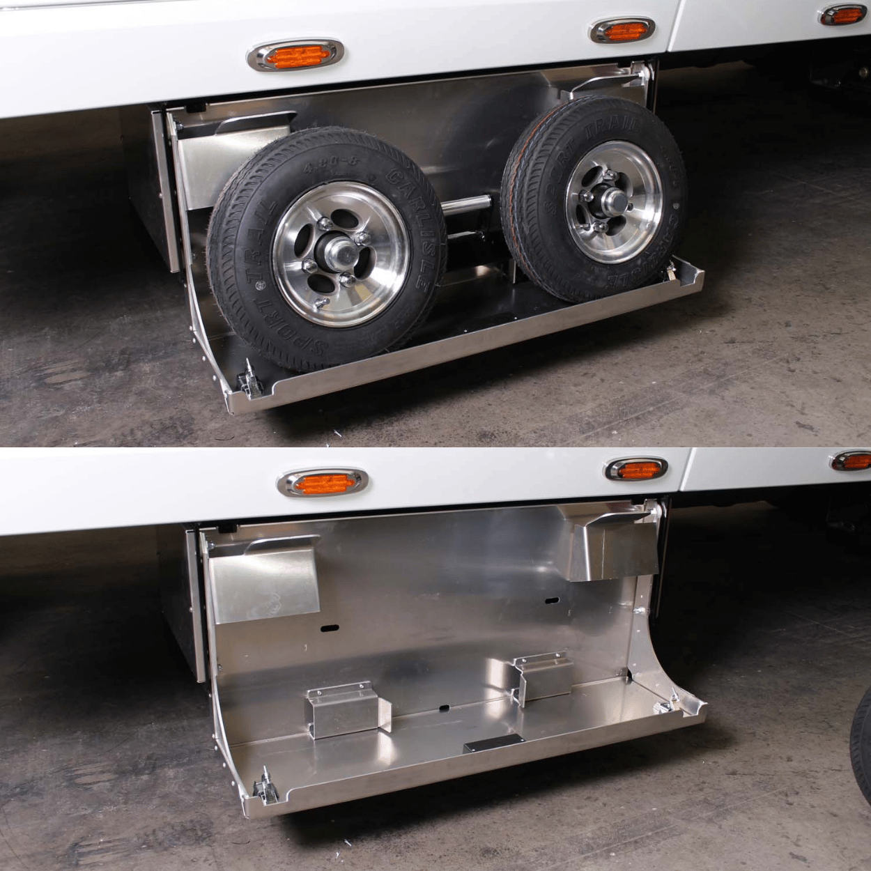 in the ditch drop down dolly box for safe dolly storage