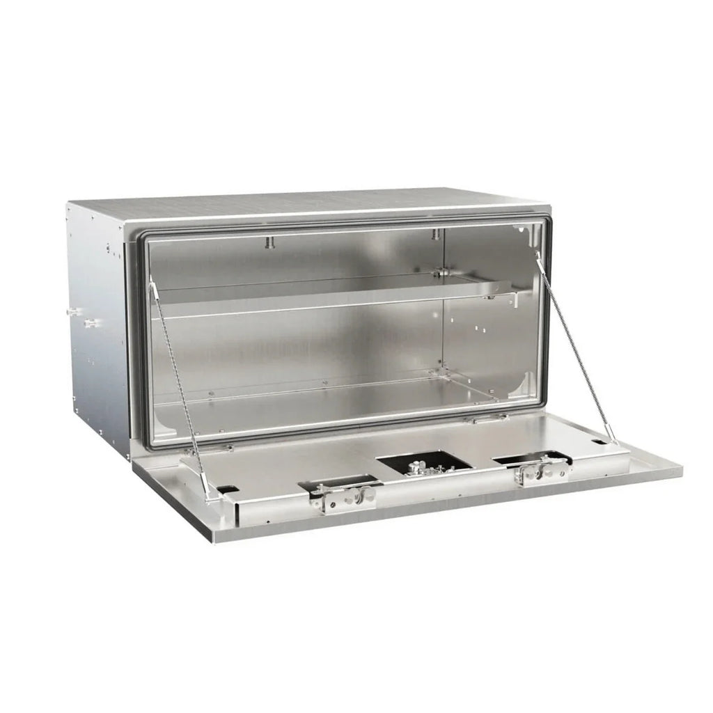 Best tow truck tool box: In the Ditch pro series tool box, customizable 36" full shelf toolbox. aluminum, durable, 400lbs-rated door as step