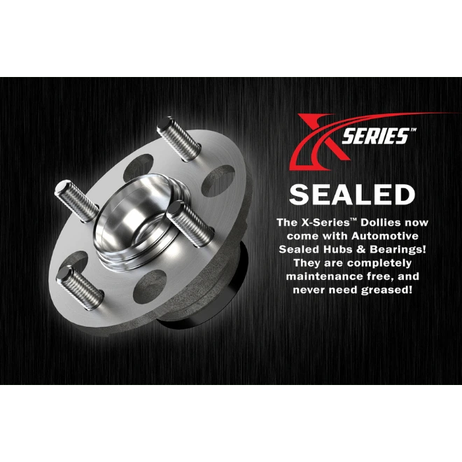 the X-series dollies come with sealed hubs and bearings so they're maintenance free and never need to be greased