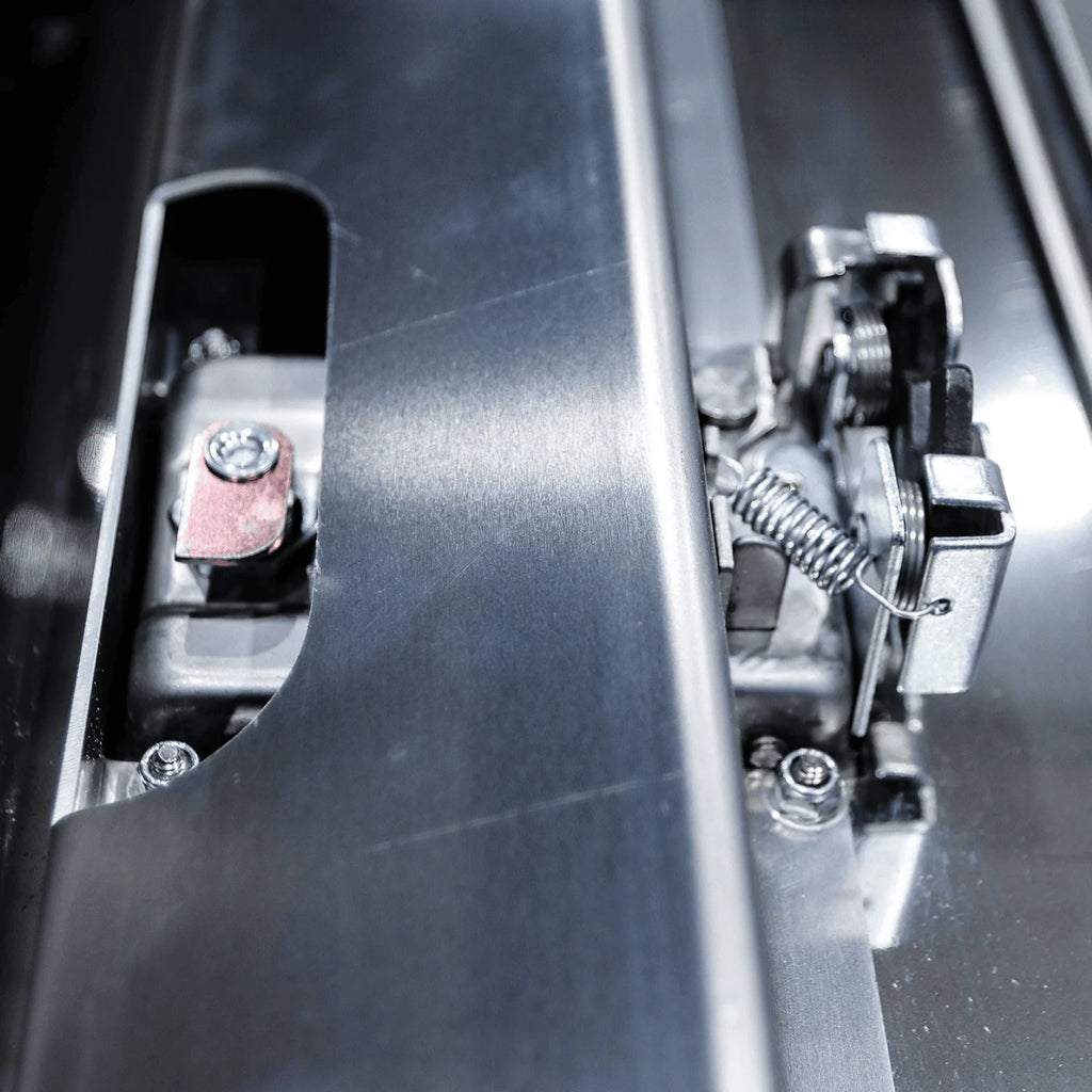 stainless steel latch for an underbody toolbox made by In the Ditch