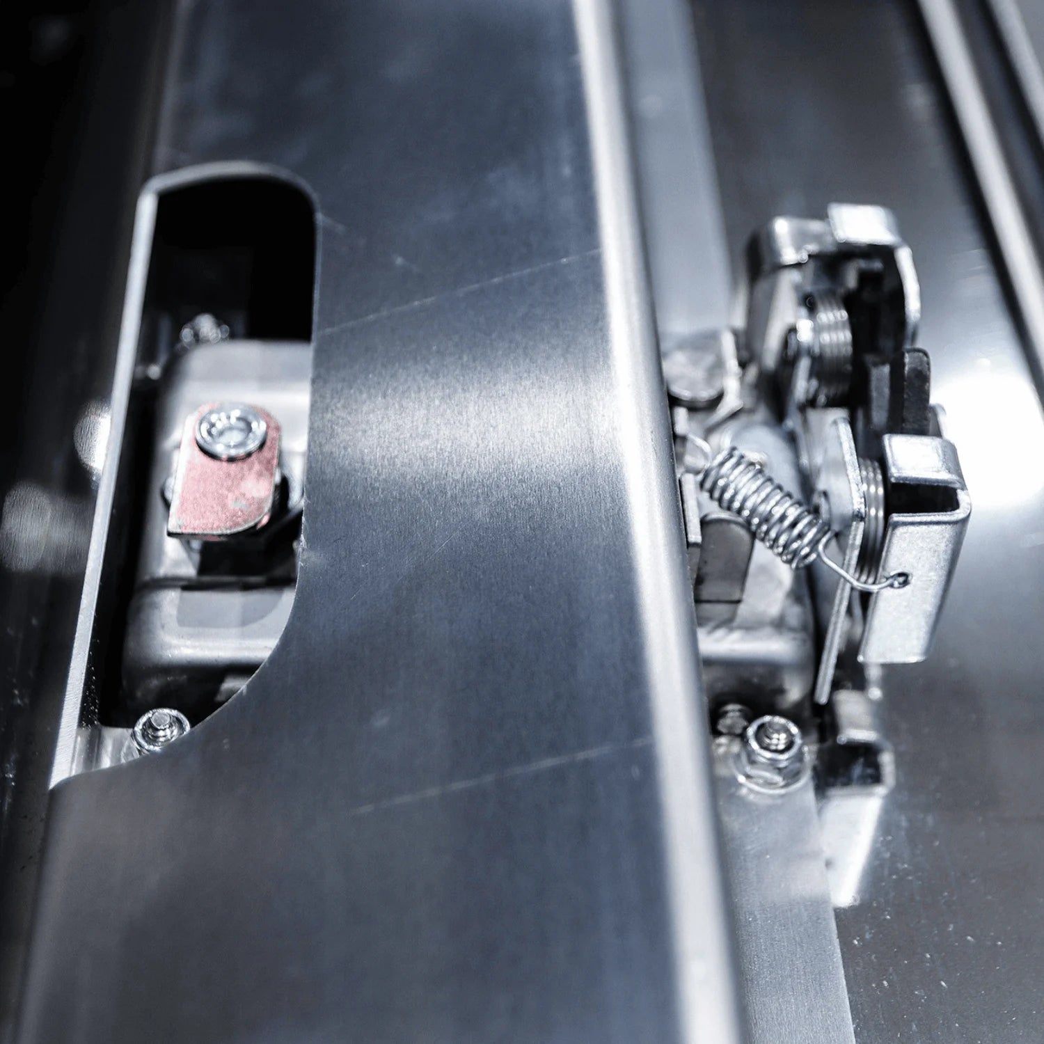 stainless steel latch for an underbody toolbox made by In the Ditch